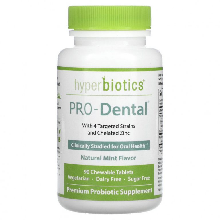 Hyperbiotics, PRO-Dental, пищевая добавка для здоровья полости рта, с натуральным мятным вкусом, 90 жевательных таблеток