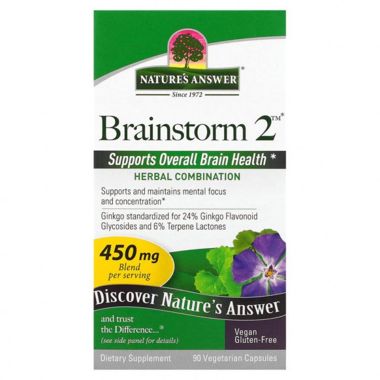 Nature’s Answer, Brainstorm 2, смесь трав, 450 мг, 90 вегетарианских капсул