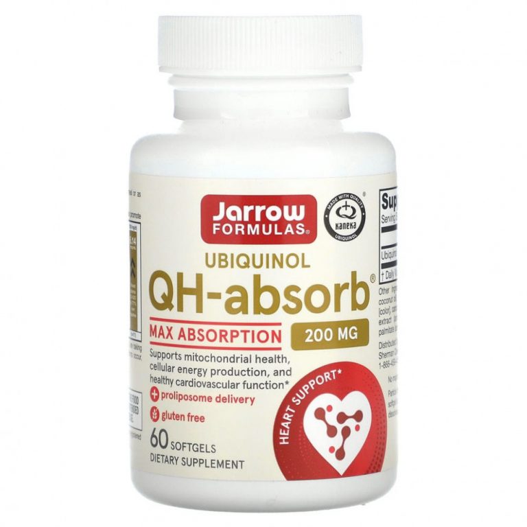 Jarrow Formulas, Убихинол QH-Absorb, 200 мг, 60 мягких гелевых капсул