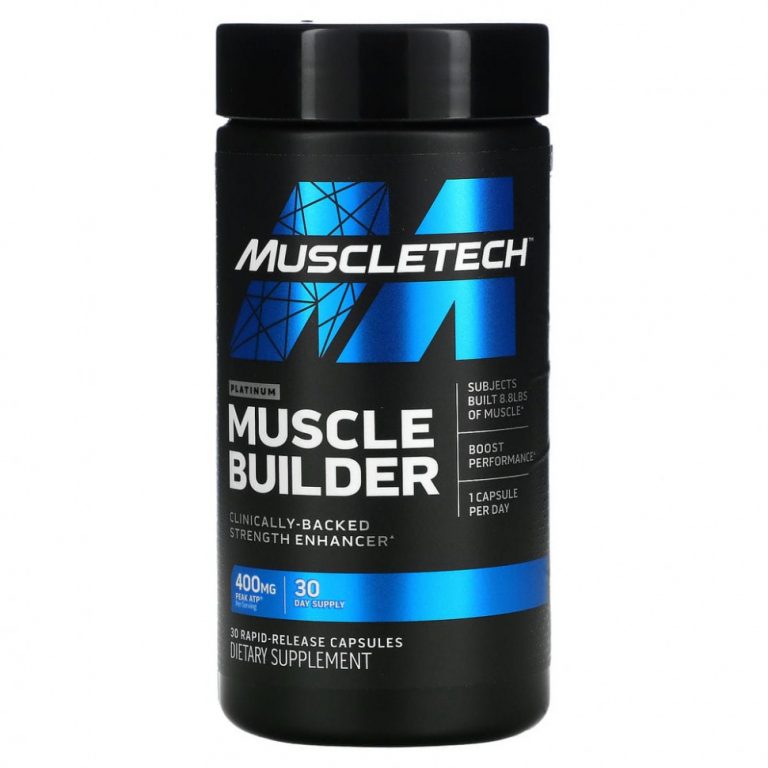 Muscletech, Platinum Muscle Builder, 30 капсул с быстрым высвобождением