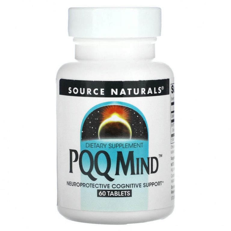 Source Naturals, PQQ для мозга, пирролохинолинхинон, метоксантин, 60 таблеток