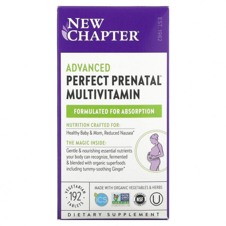 New Chapter, Perfect Prenatal, улучшенный мультивитаминный комплекс для беременных, 192 вегетарианских таблетки