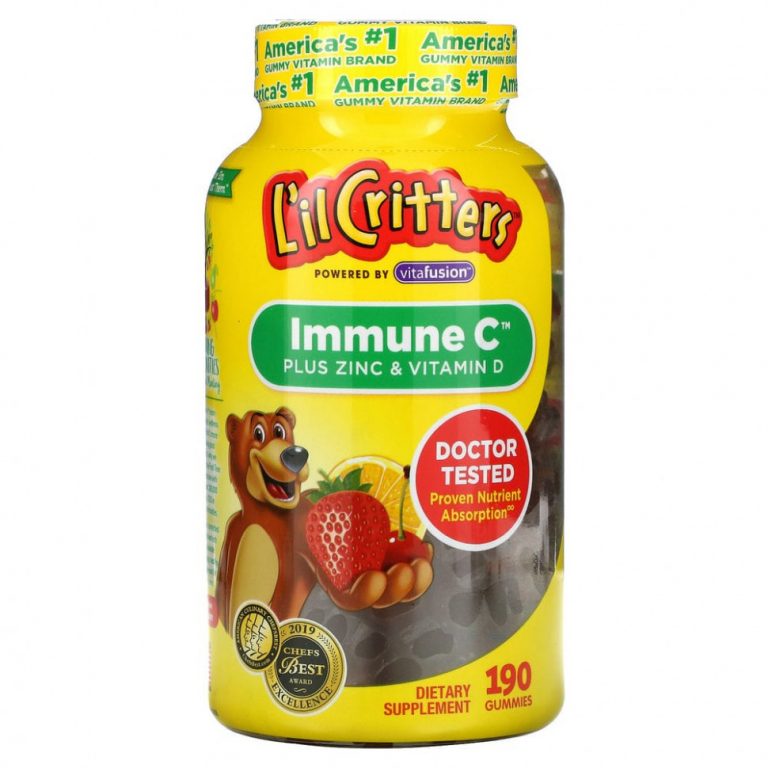 L’il Critters, Immune C с цинком и витамином D, 190 жевательных мармеладок