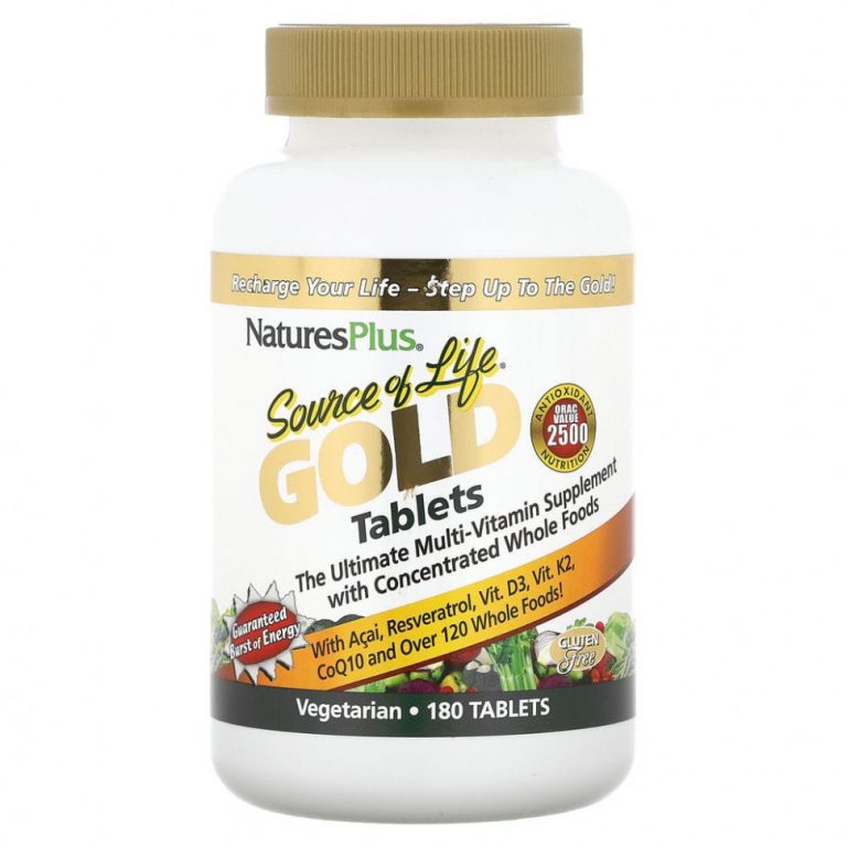 NaturesPlus, Source Of Life Gold Tablets, мультивитаминная добавка, 180 таблеток