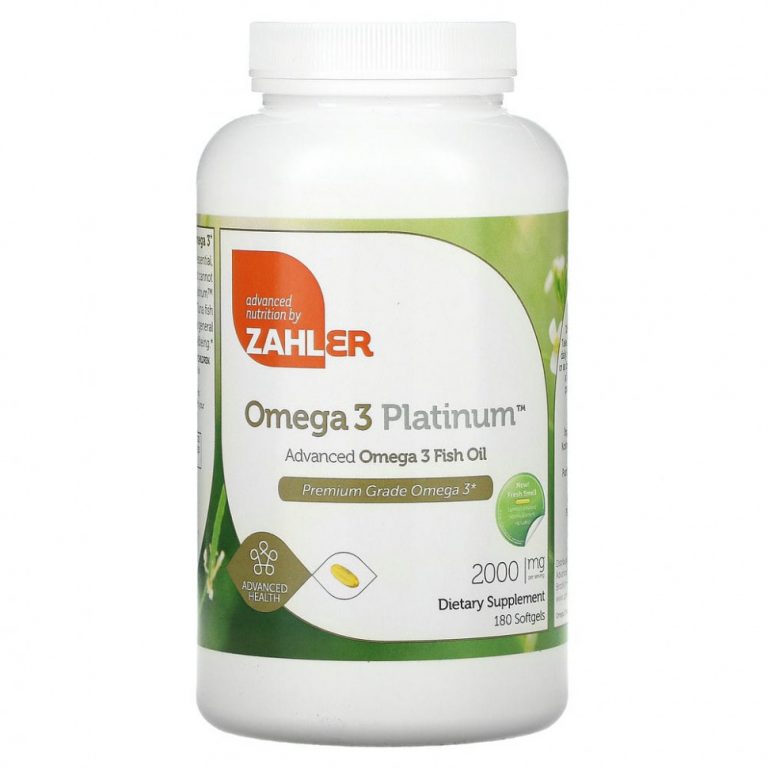 Zahler, Omega 3 Platinum, улучшенный рыбий жир с омега-3, 1000 мг, 180 гелевых капсул