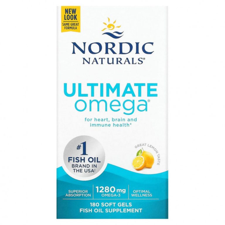 Nordic Naturals, Ultimate Omega, со вкусом лимона, 640 мг, 180 капсул