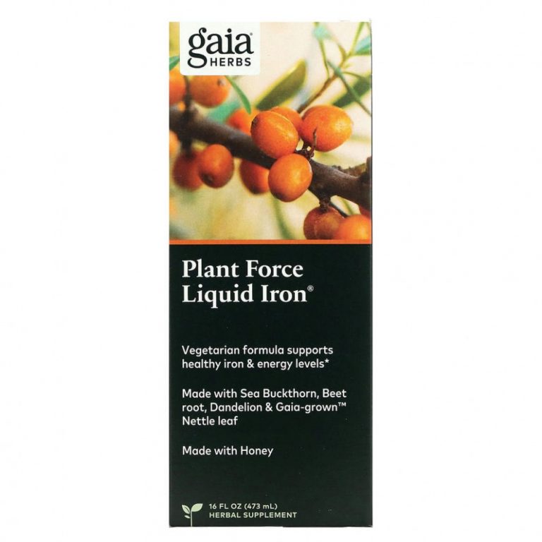 Gaia Herbs, Plant Force Liquid Iron, 473 мл (16 жидк. унций)