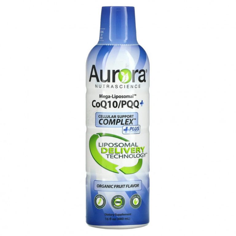 Aurora Nutrascience, Mega-Liposomal CoQ10/PQQ+, коэнзим Q10 и пирролохинолинхинон+, со вкусом органических фруктов, 480 мл (16 жидк. унций)