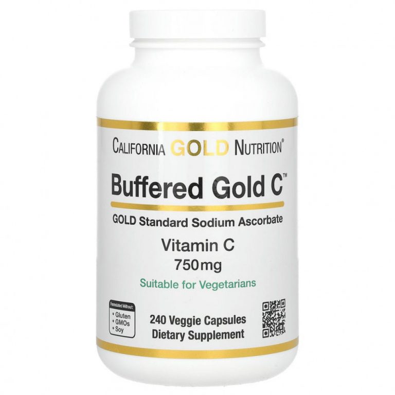 California Gold Nutrition, буферизованный витамин C в капсулах, 750 мг, 240 растительных капсул