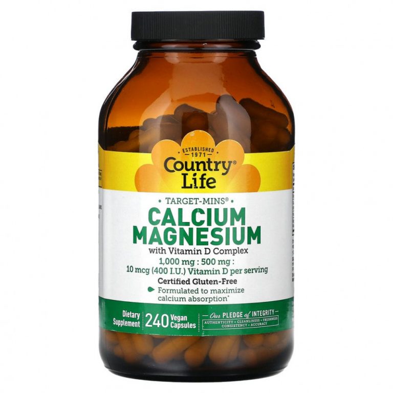 Country Life, Calcium Magnesium with Vitamin D Complex, 240 Vegan Capsules