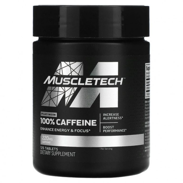 Muscletech, Platinum 100%, кофеин, 220 мг, 125 таблеток