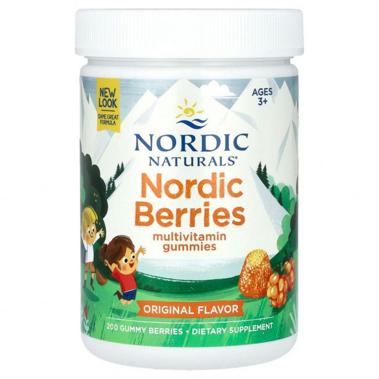 Nordic Naturals, Nordic Berries, мультивитаминные жевательные конфеты, оригинальный вкус, 200 жевательных ягодных конфет