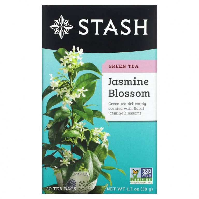 Stash Tea, Цветок жасмина, зеленый чай, 20 чайных пакетиков, 1,3 унции (38 г)