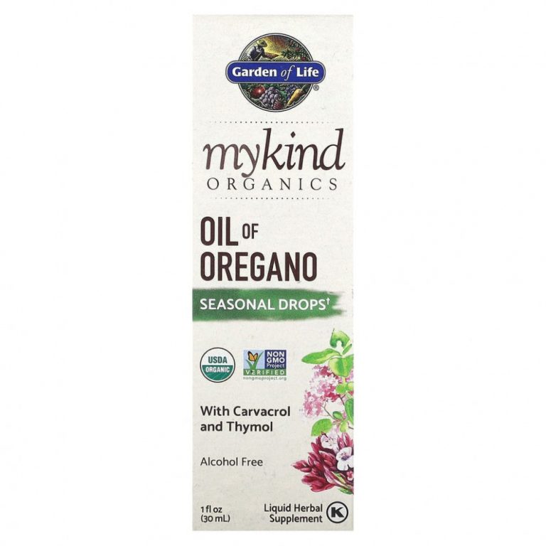 Garden of Life, MyKind Organics, масло орегано, сезонные капли, 30 мл (1 жидк. унция)