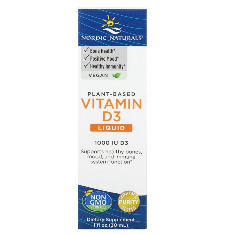 Nordic Naturals, жидкий растительный витамин D3, 1000 МЕ, 30 мл (1 жидк. унция)