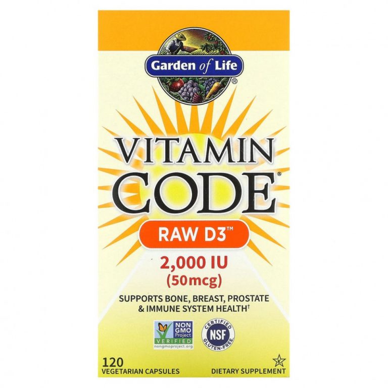 Garden of Life, Vitamin Code, RAW D3, 50 мкг (2000 МЕ), 120 вегетарианских капсул