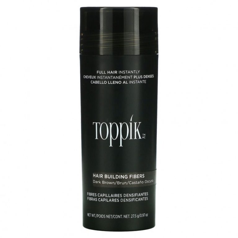 Toppik, Hair Building Fibers, загуститель для волос, оттенок темно-коричневый, 27,5 г (0,97 унции)