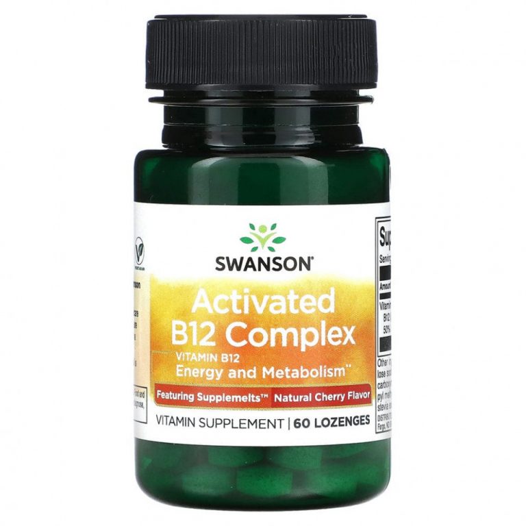 Swanson, Activated B12 Complex, натуральная вишня, 60 пастилок