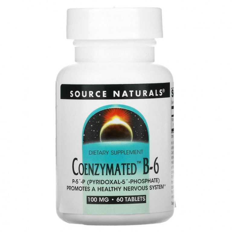 Source Naturals, Ферментированный витамин B6, 100 мг, 60 таблеток