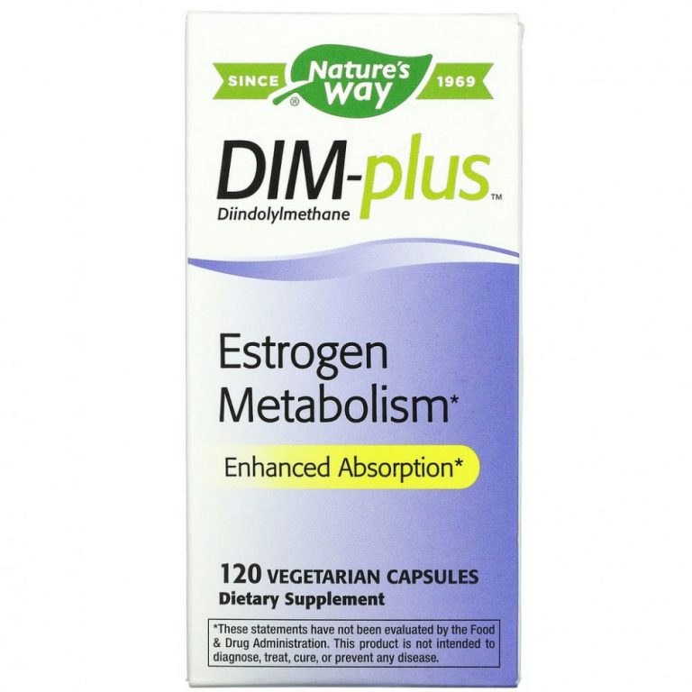 Nature’s Way, DIM-plus, метаболизм эстрогенов, 120 вегетарианских капсул