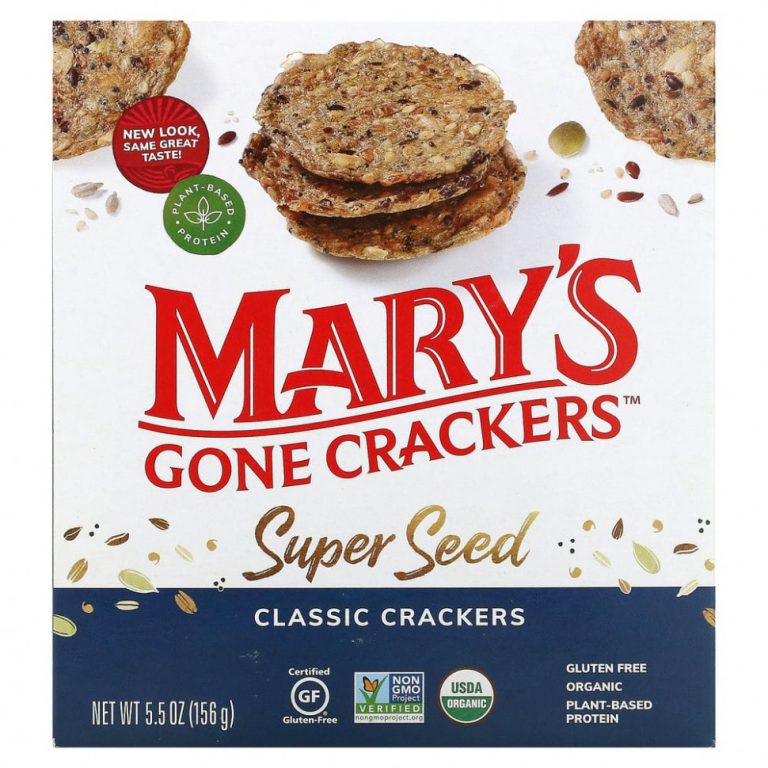 Mary’s Gone Crackers, Super Seed, зерновые крекеры, классический вкус, 156 г (5,5 унции)