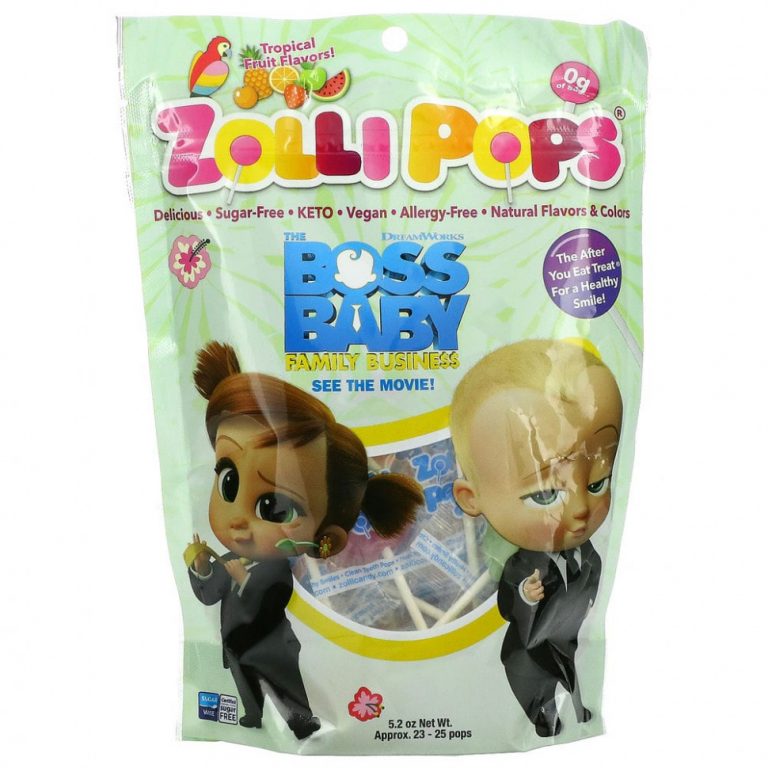 Zollipops, The Clean Teeth Pops, Tropical Fruits, 23-25 Pops, 5.2 oz