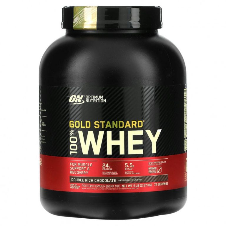 Optimum Nutrition, Gold Standard, 100% Whey, двойной шоколад, 2,27 кг (5 фунтов)