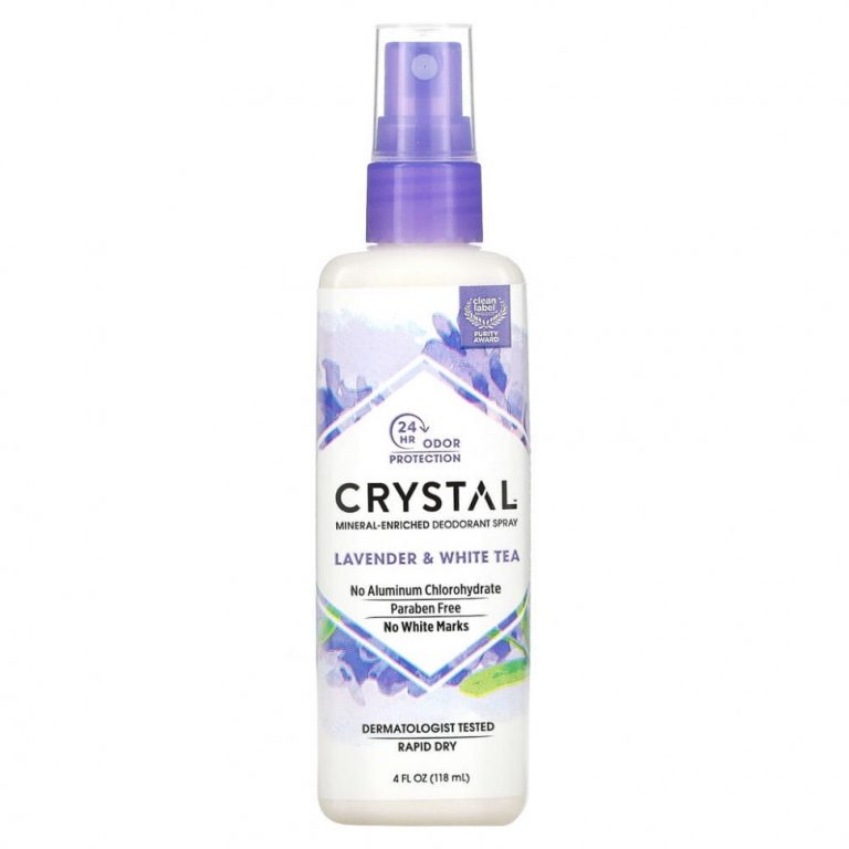 Crystal Body Deodorant, Минеральный дезодорант-спрей с лавандой и белым чаем, 118 мл (4 жидких унции)