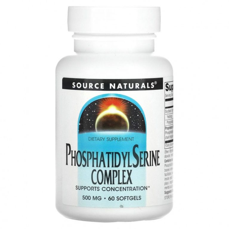 Source Naturals, комплекс с фосфатидилсерином, 500 мг, 60 капсул