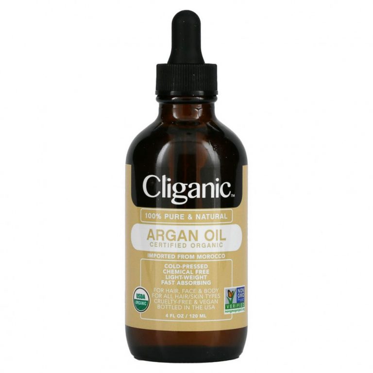 Cliganic, 100% чистое и натуральное аргановое масло, 120 мл (4 жидк. унции)