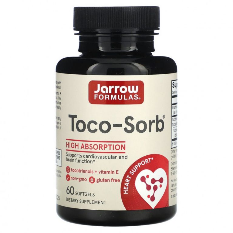 Jarrow Formulas, Toco-Sorb, смесь токотриенолов и витамина Е, 60 мягких таблеток