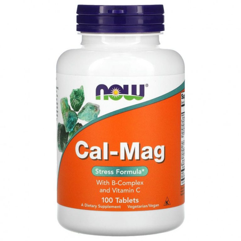 NOW Foods, Cal-Mag, Stress Formula, для снятия стресса, 100 таблеток