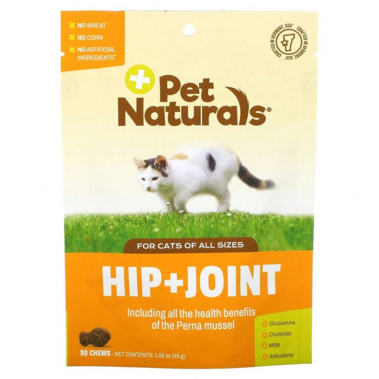 Pet Naturals of Vermont, жевательные таблетки для кошек, для бедер и суставов, 30 шт., 45 г (1,59 унции)