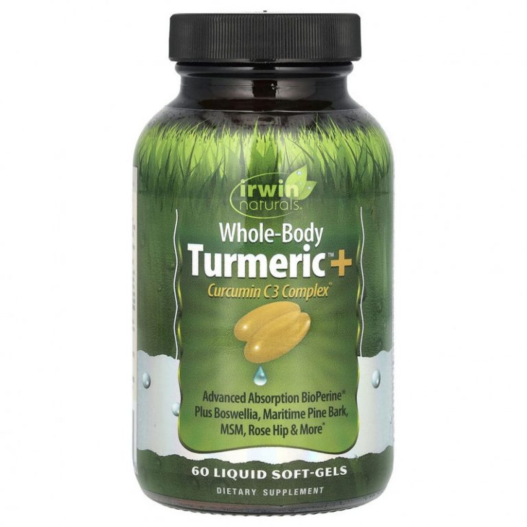 Irwin Naturals, Whole-Body Turmeric+, куркума, 60 капсул с жидкостью