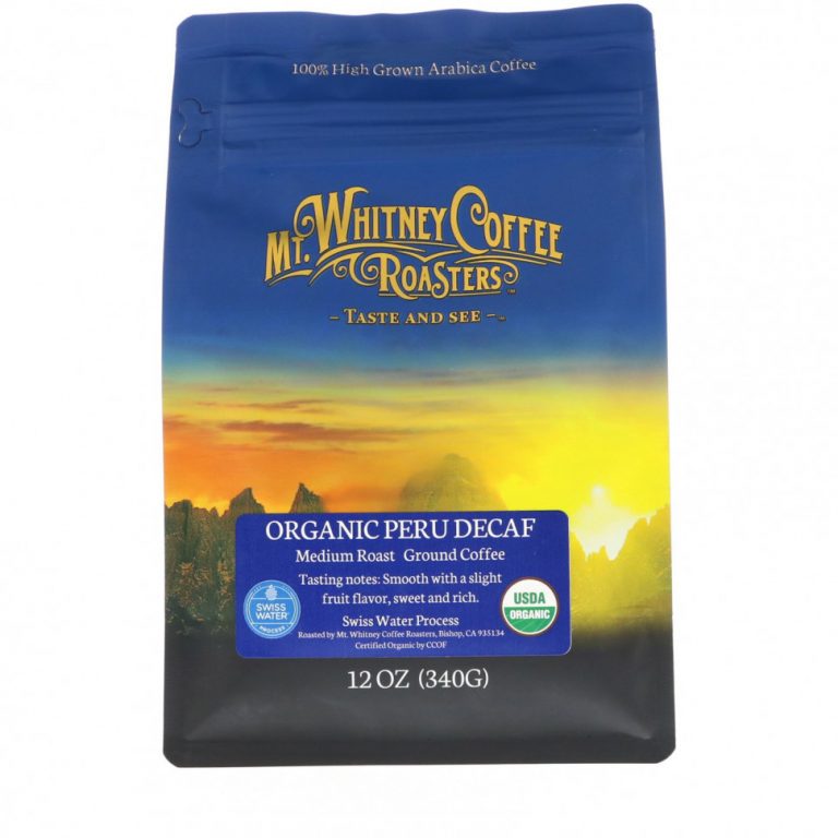 Mt. Whitney Coffee Roasters, Organic Peru Decaf, молотый кофе, средней обжарки, 340 г (12 унций)