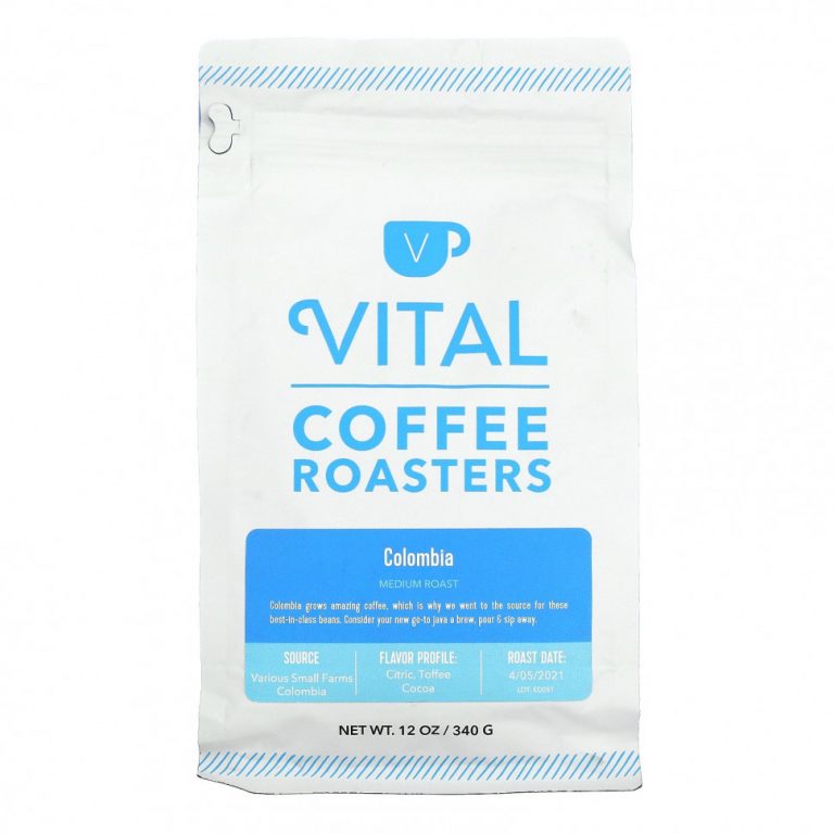 Vital Proteins, Vital Coffee Roasters, Колумбия, средней обжарки, 340 г (12 унций)