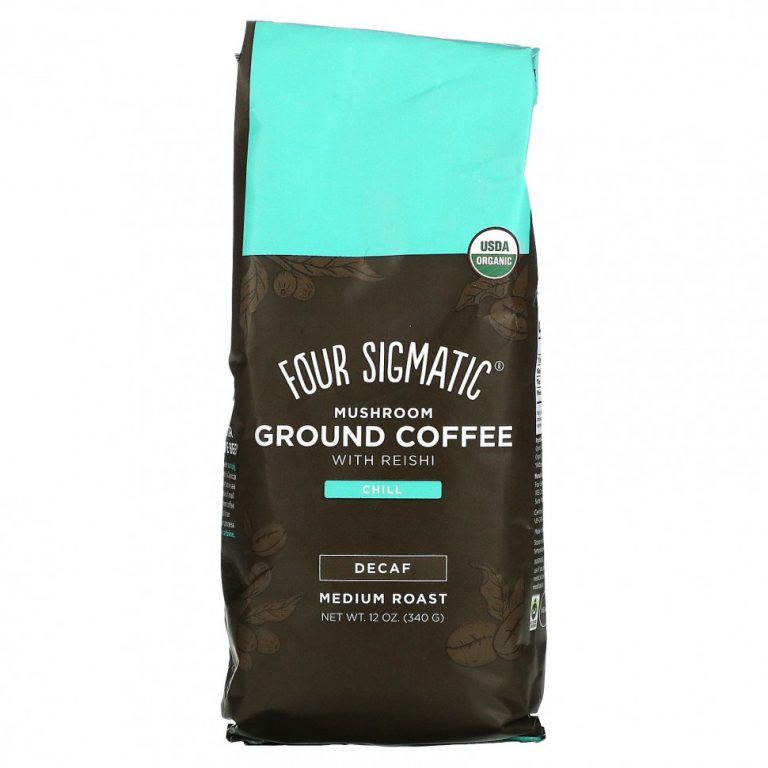 Four Sigmatic, Молотый кофе с грибами и рейши, холодная обжарка, средняя обжарка, без кофеина, 340 г (12 унций)