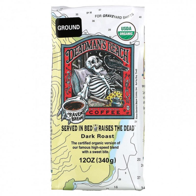 Raven’s Brew Coffee, Кофе Deadman’s Reach, органический, молотый, темной обжарки, 340 г (12 унций)