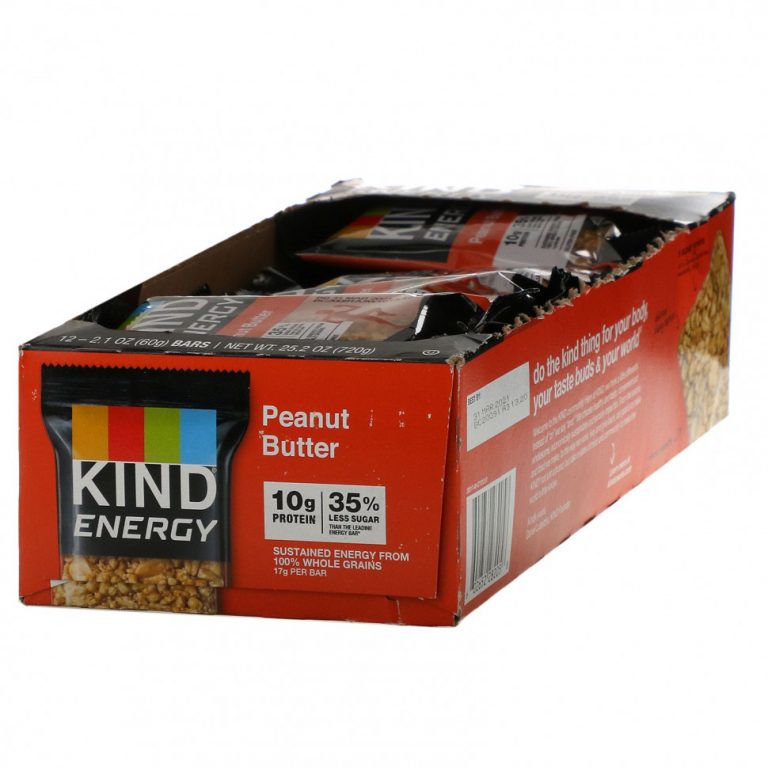 KIND Bars, Energy, Арахисовое масло, 12 батончиков по 2,1 унции (60 г) каждый