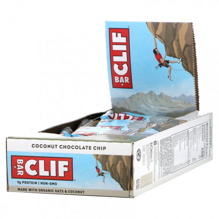 Clif Bar, Energy Bar, кокос и шоколадная крошка, 12 батончиков, 68 г (2,40 унции)