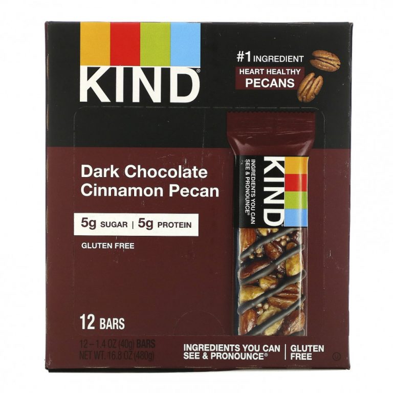 KIND Bars, темный шоколад с корицей и пеканом, 12 батончиков, по 40 г (1,4 унции)