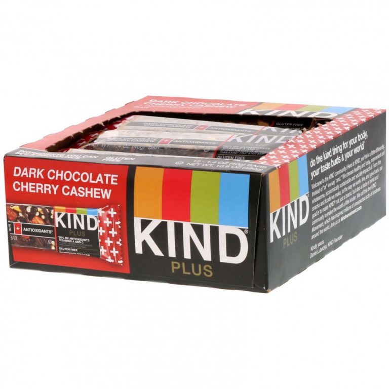 KIND Bars, Kind Plus Dark Chocolate Cherry Cashew + Antioxidants, 12 bars 1.4oz (40g) each