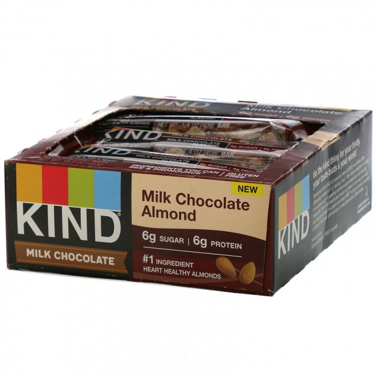 KIND Bars, Молочный шоколад, миндаль, 12 батончиков по 40 г (1,4 унции)