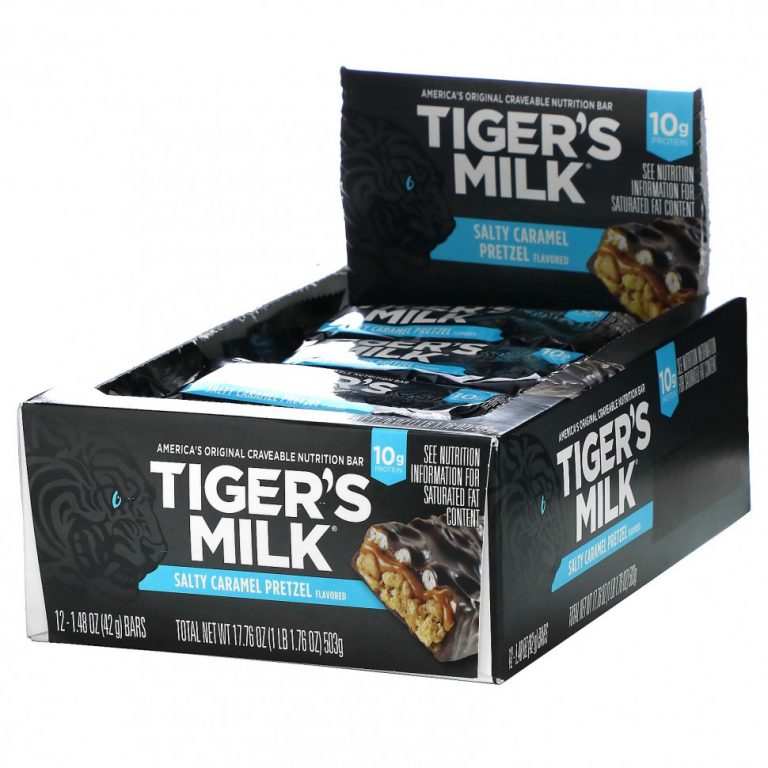 Tiger’s Milk, Nutrition Bar, крендель с соленой карамелью, 12 батончиков, 42 г (1,48 унции)