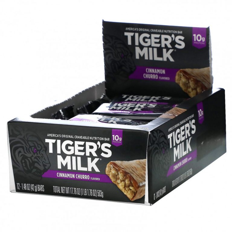 Tiger’s Milk, Nutrition Bar, чурро с корицей, 12 батончиков, 42 г (1,48 унции)