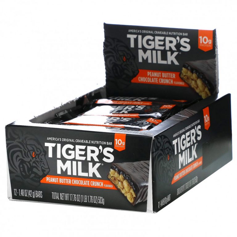 Tiger’s Milk, Nutrition Bar, Хрустящий шоколад с арахисовой пастой, 12 батончиков, 42 г (1,48 унции)