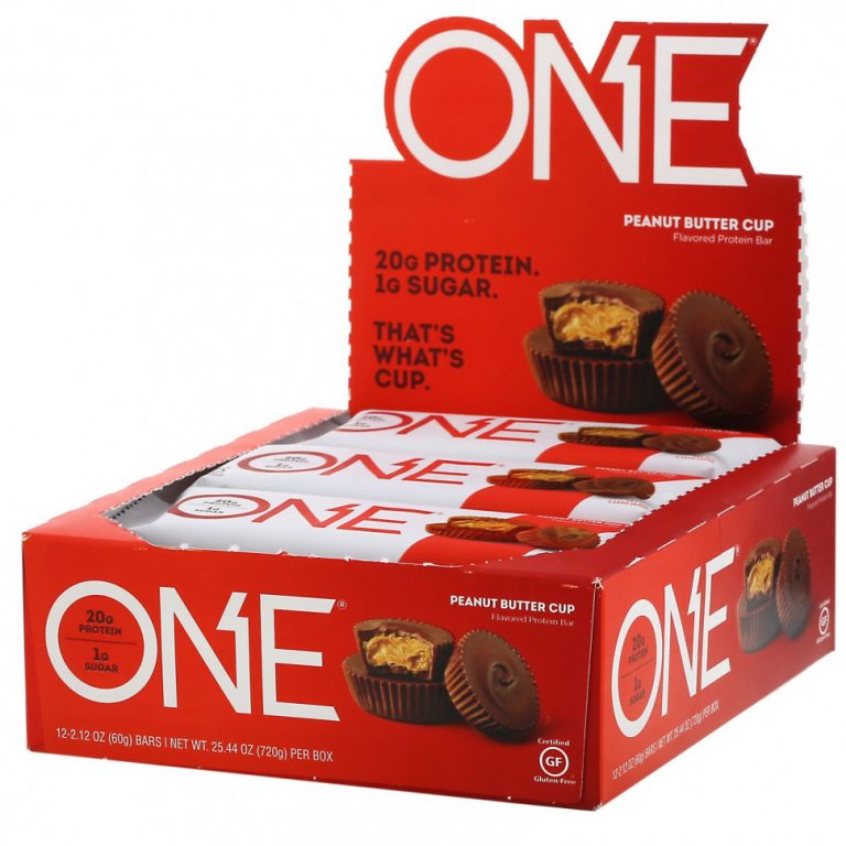 One Brands, ONE Bar, корзиночка с арахисовой пастой, 12 батончиков по 60 г (2,12 унции)