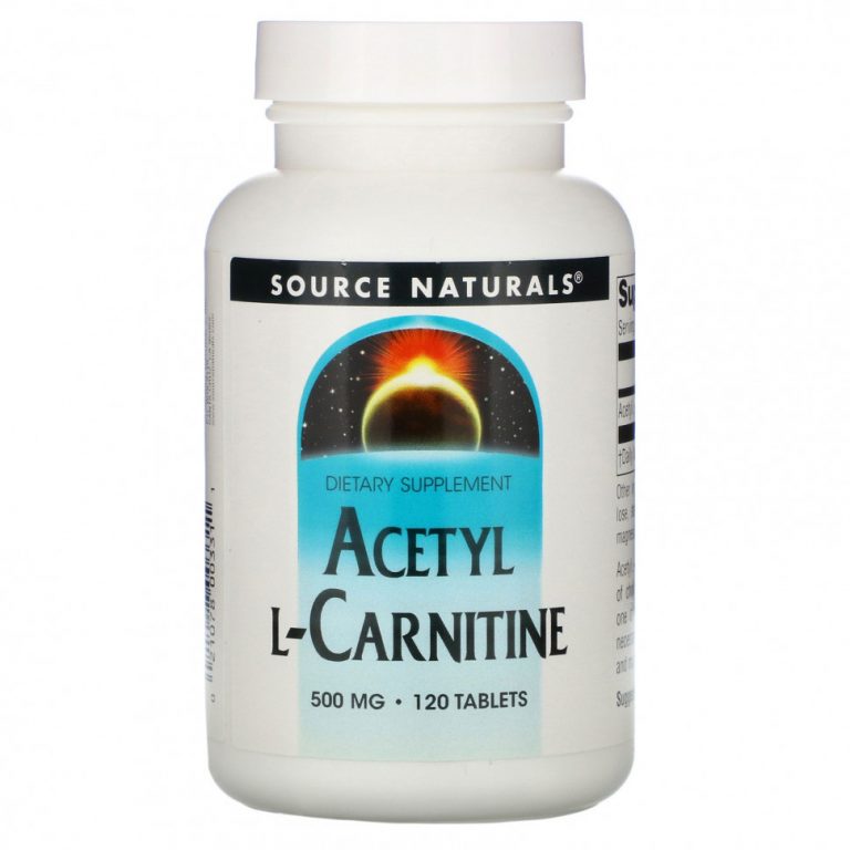 Source Naturals, Ацетил L-карнитин, 500 мг, 120 таблеток