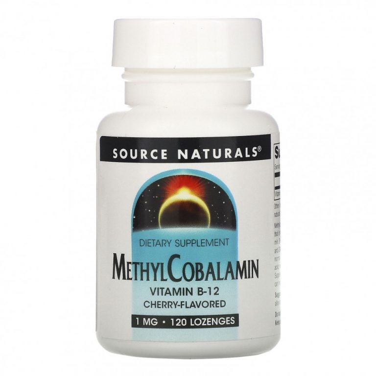 Source Naturals, витамин B12 в виде метилкобаламина, со вкусом вишни, 1 мг, 120 леденцов