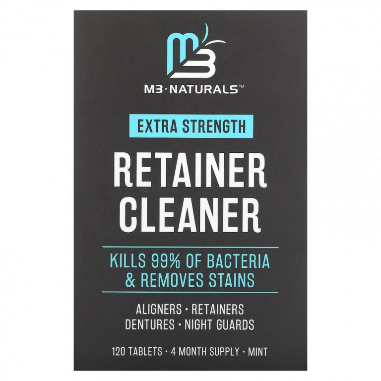 M3 Naturals, Retainer Cleaner, мята, 120 таблеток